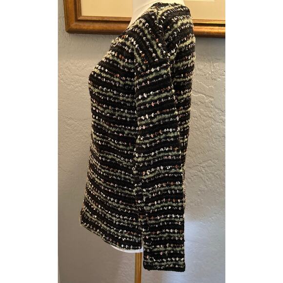 Havana Mixed Textiles VTG Sweater L Multicolor Hi/Low Retro Goth Preppy Corpcore - Picture 2 of 7